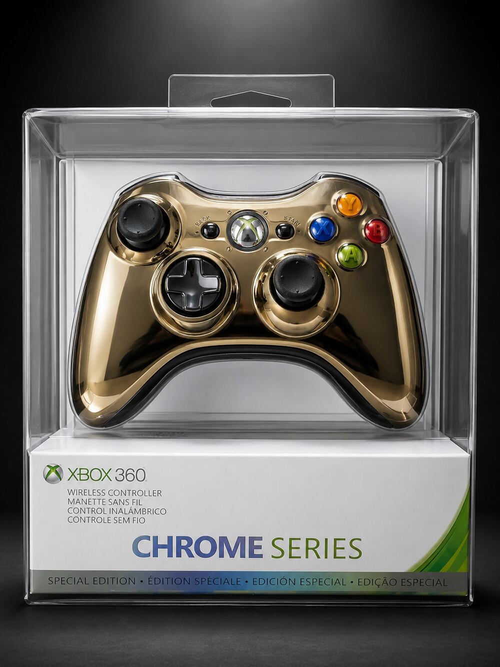 Xbox 360 Chrome Series Gold Wireless Controller – Special Edition